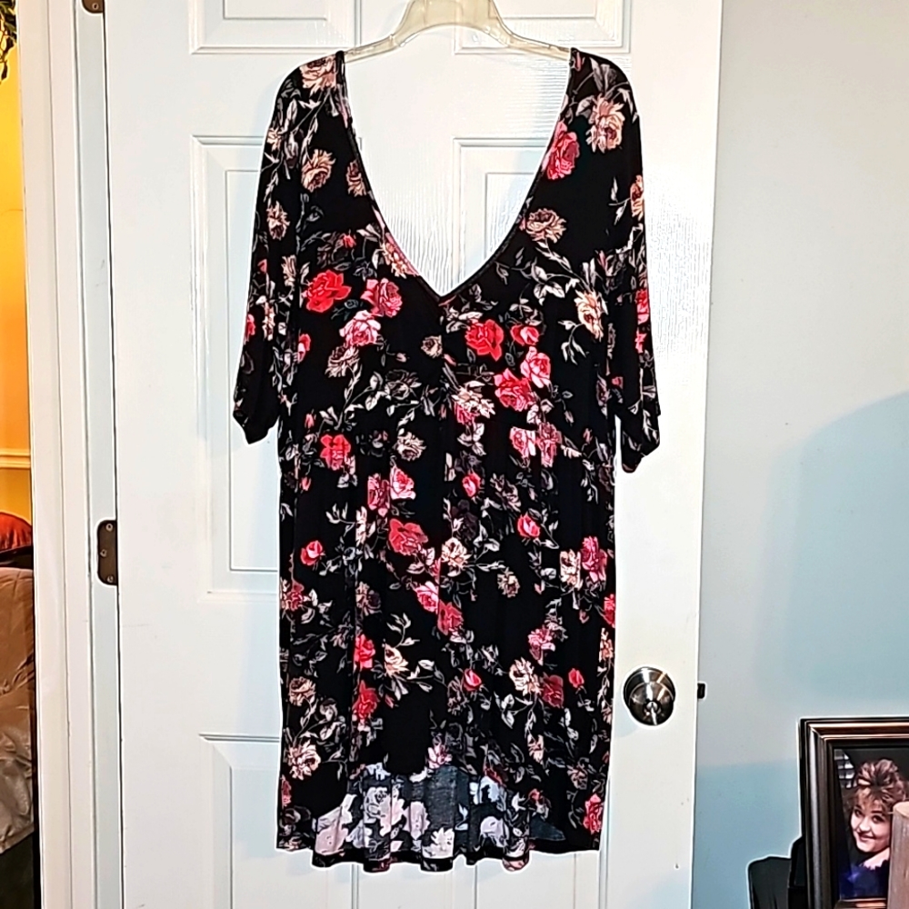 Sexy torrid hi low babydoll floral tunic